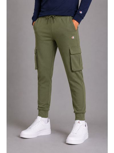 Champion fantovske dolge hlače Cargo s stranskimi žepi C307448-GS156 olivno zelene
