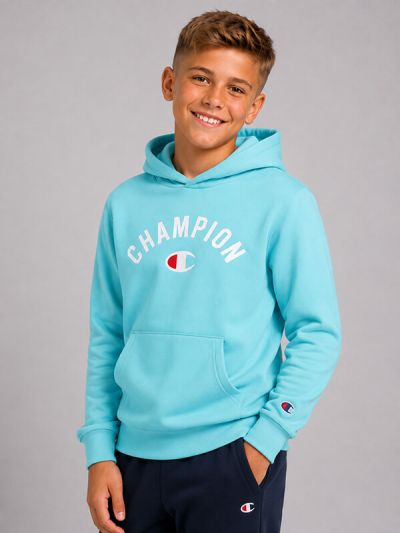 Champion otroški hoodie (pulover s kapuco) mint moder C307041-BS184
