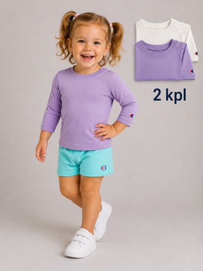 Baby majica kratek rokav 2 v kompletu bela vijolična C404804-WW036