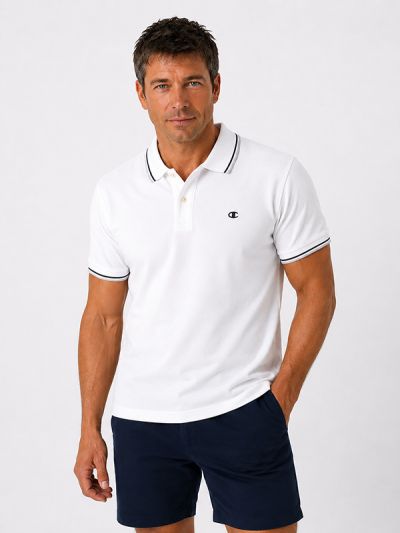 Champion moška polo majica bela C220897-WW001