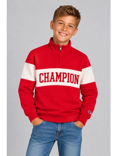 Champion otroški pulover s pol zadrge Academy C308002-RS067 rdeč