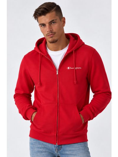 Champion moška jopica s kapuco C221795-RS067 rdeča