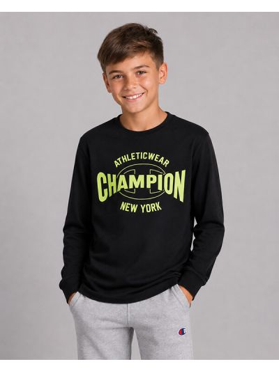 Champion otroška majica dolg rokav C307260-KK002 črn