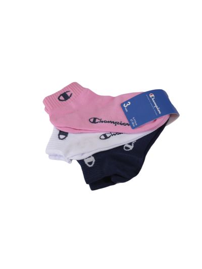 Otroške nogavice krajše Champion® 804576 3 pari - roza/bela/modra