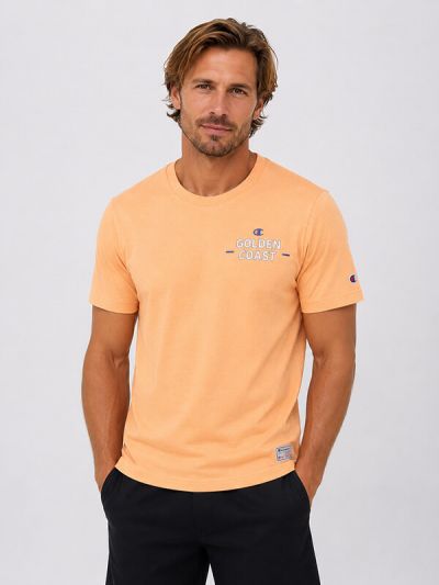 Champion moška Majica kratek rokav OCEAN SIDE oranžna C221978-OS069