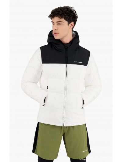Moška zimska jakna s kapuco Champion ® 216652 - bela / črna